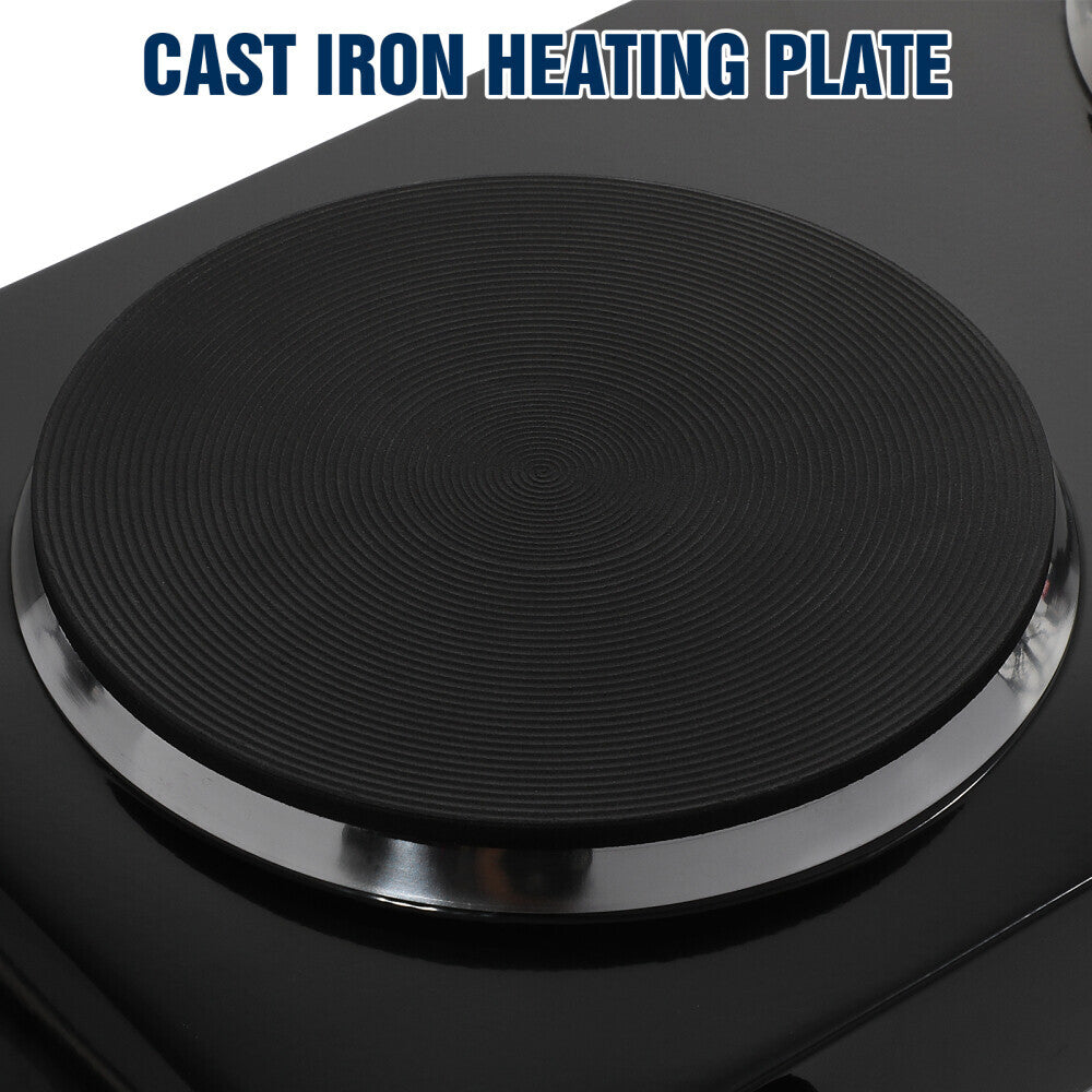 2000W Electric Cooker Double Hob Hot Plate Stove W Handle Table Hob Kitchen