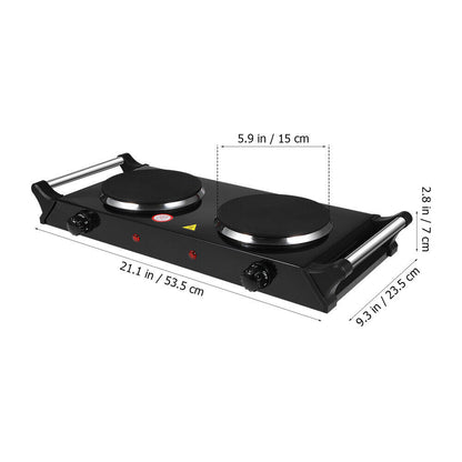 2000W Electric Cooker Double Hob Hot Plate Stove W Handle Table Hob Kitchen