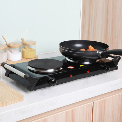 2000W Electric Cooker Double Hob Hot Plate Stove W Handle Table Hob Kitchen